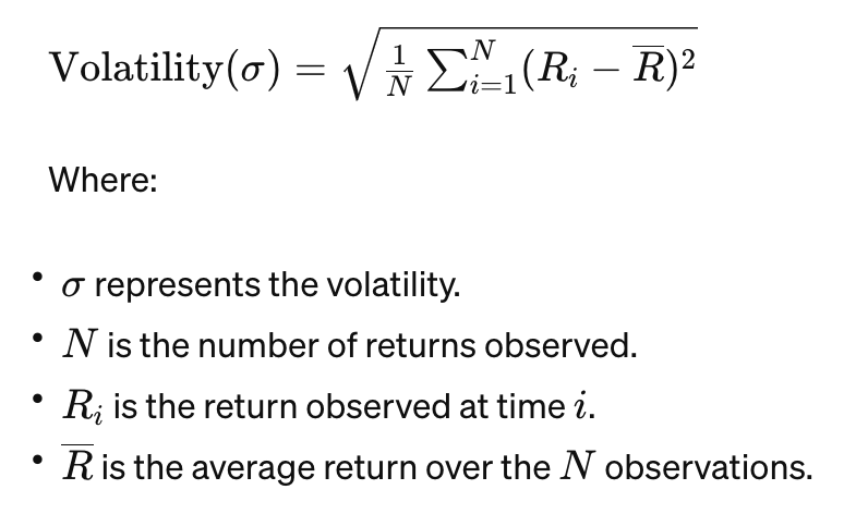volatility formula